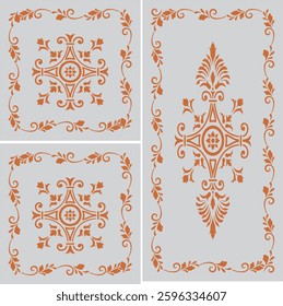 Vector Flower versace desing Brwon Gray m