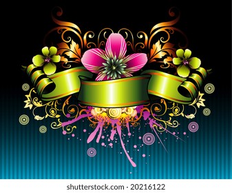 vector flower and vintage illustration