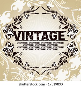Vector Flower vintage wallpaper (Raster version 18147658)