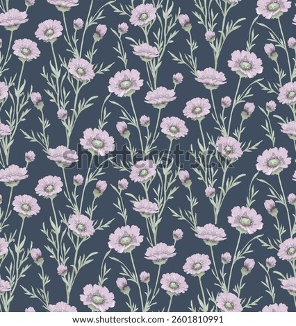 Vector flower watercolor seamless pattern element. Elegant texture for backgrounds. Classical luxury old fashioned floral ornament, seamless texture for wallpapers, textile, wrapping.