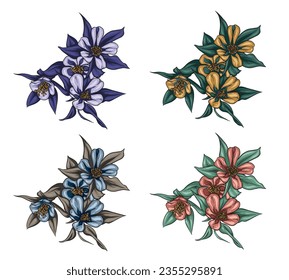 vector flower wedding flowers, plants, floral patterns, leaves, for greeting cards, flyers or decoration elements