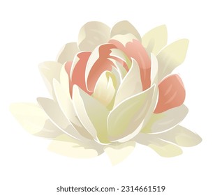 Vector flower for wedding invitation, elegant set of decorative design elements. Floral pastel vector style stock illustration