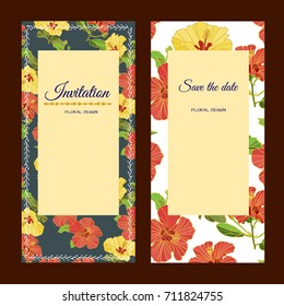 vector flower wedding invitation, save the date, floral greeting card