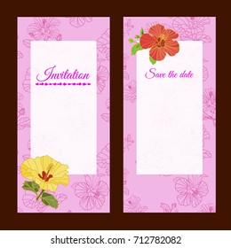 vector flower wedding invitation, save the date, floral greeting card