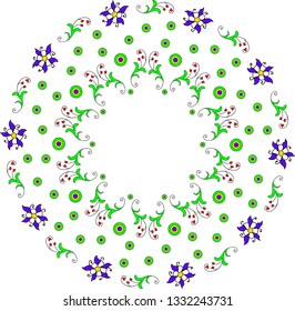   Vector flower wreath background for beautiful design, wreath of flower abstraction illustration