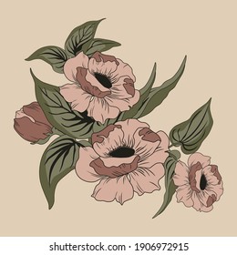 Vector flower wreath. Floral frame for greeting, invitation, wedding cards design.