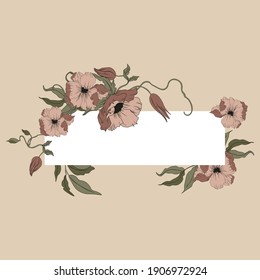 Vector flower wreath. Floral frame for greeting, invitation, wedding cards design.