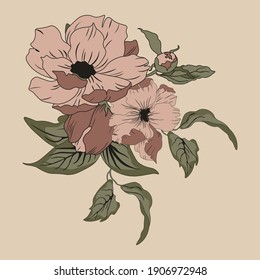 Vector flower wreath. Floral frame for greeting, invitation, wedding cards design.