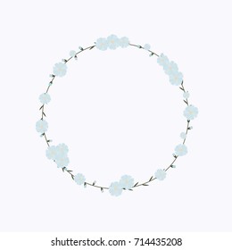 Vector flower wreath. Floral frame for greeting, invitation, wedding cards design