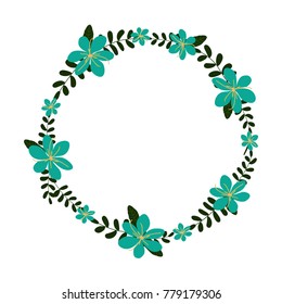 Vector flower wreath. Floral frame for greeting, invitation, wedding cards design.