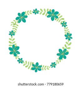 Vector flower wreath. Floral frame for greeting, invitation, wedding cards design.