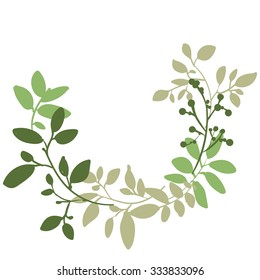 Vector flower wreath. Vintage floral wreath. Floral wreath for Summer or Spring Cards, Invitations, Flyers, Banners or Posters Design. Wreath and Leaves Collection for Greeting and Wedding Cards.