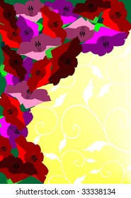 vector flower yellow card