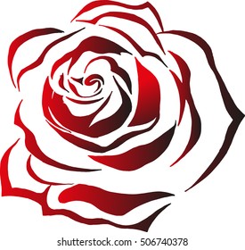 vector flowering rose/red rose petals/red flower for a card
