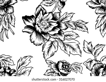 Vector flower.Pattern design lines of bouquet.