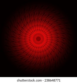 Vector of flowers against red background