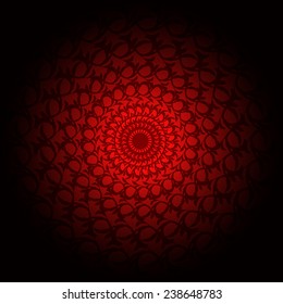 Vector of flowers against red background