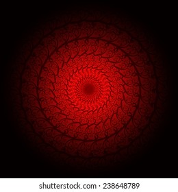 Vector of flowers against red background
