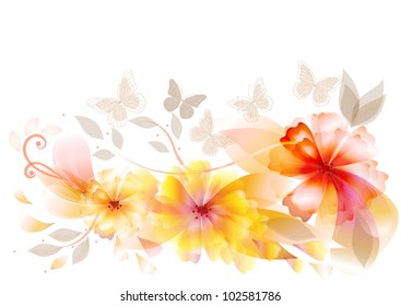 Vector flowers back for your design. Vector