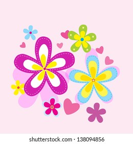 Vector flowers background  