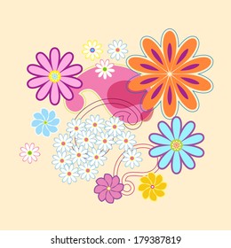 Vector flowers background 