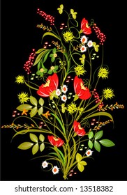 vector flowers background illustration