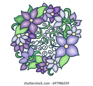 Vector flowers . Beautiful wreath. Elegant floral collection. Design for invitation, wedding or greeting cards