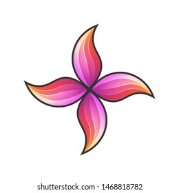 Vector Flowers with bright colors. A logo for businesses around beauty or nature. Design for brands and labels.