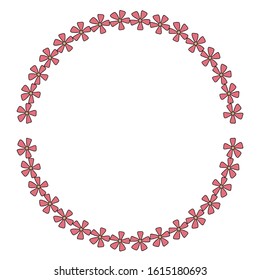 vector flowers circle frame. It can be used for invitation, card, postcard, cover.