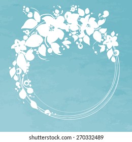 Vector Flowers Circle Frame. It Can Be Used For Invitation, Card, Postcard, Cover.