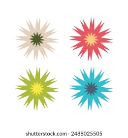 Vector flores Clipart 4 conjunto