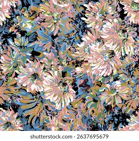 Vector flowers cloth print Repeating pattern