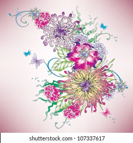 Vector flowers composition