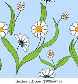 Vector flowers. Decorative composition. Floral motifs. Seamless pattern. Use printed materials, signs, objects, websites, maps, posters, flyers.