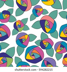 Vector flowers. Decorative seamless background for decoration and design all types of surfaces