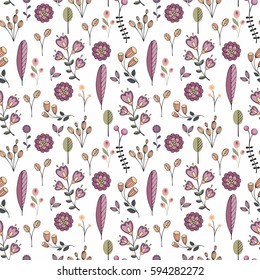 Vector flowers. Decorative seamless background for decoration and design all types of surfaces