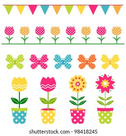 Vector flowers and design elements set