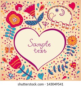 Vector  flowers design template card