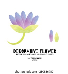 Vector flowers designed by watercolor elements
