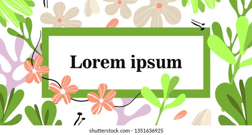 Vector flowers. Flat hand drawn illustration. For advertising, banner and foliage.