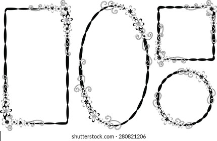 vector flowers with frame