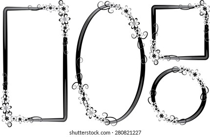 vector flowers with frame