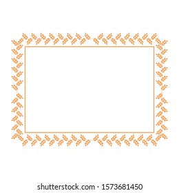 vector flowers frame. gold color and herbal frame. vector frame