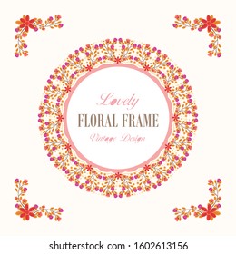 Vector flowers frame set with Beautiful wreath. Elegant floral collection, suitable for invitation, wedding, greeting cards etc.