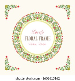 Vector flowers frame set with Beautiful wreath. Elegant floral collection, suitable for invitation, wedding, greeting cards etc.
