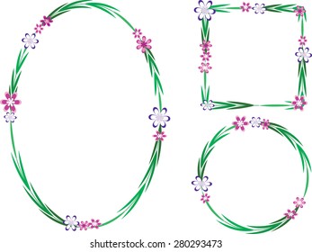 vector flowers frames