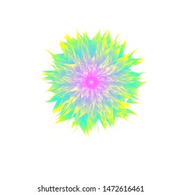 vector of flowers in green and purple, on a white background