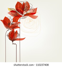 Vector flowers greeting card