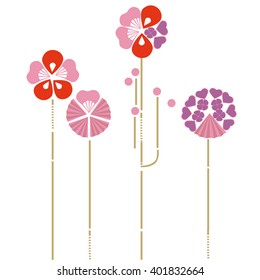 Vector flowers interior wall stickers
