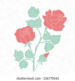 Vector flowers. Invitation or wedding card with abstract background and elegant flower elements. Elements for design.